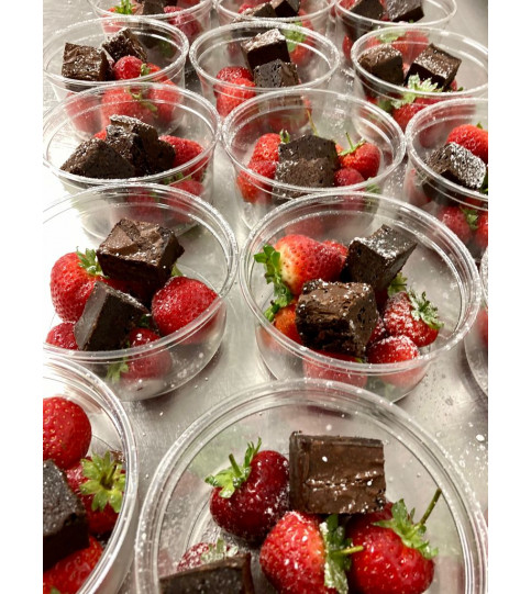 Strawberry and Brownie Pots 
